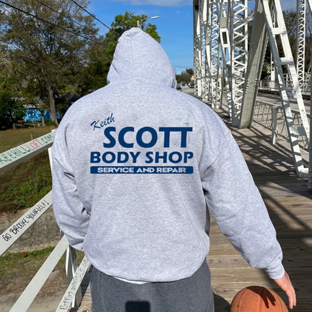 New Keith Scott Body Shop Hoodie One Tree Hill TV Show Pullover